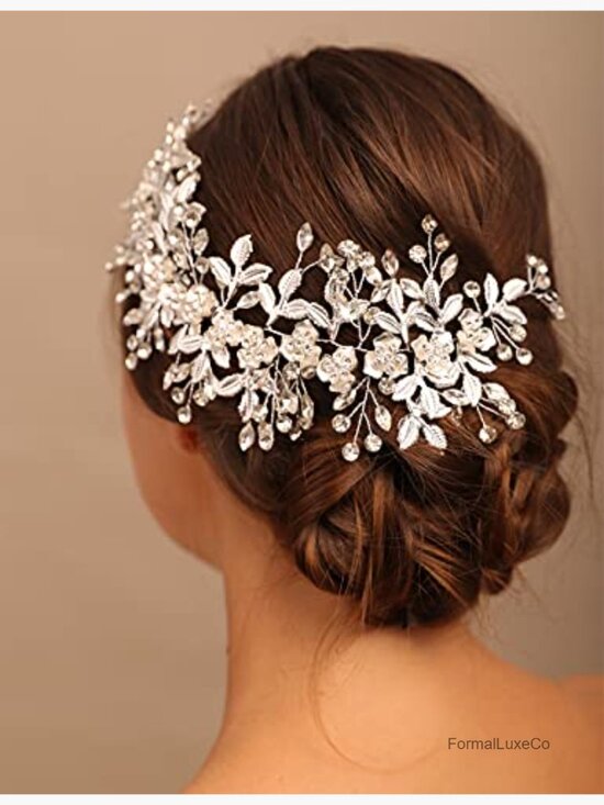 Wedding Bridal Headpiece Gold Crystal Headband Hair Vine